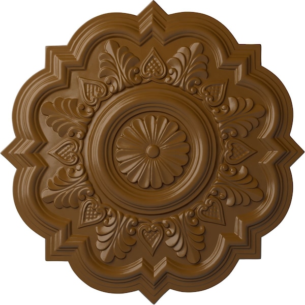 Ekena Millwork Deria Ceiling Medallion (Fits Canopies up to 6"), Hand-Painted Smokey Topaz, 20 1/4"OD x 1 1/2"P CM20DRSTF - main